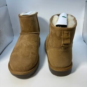 Kirkland Signature Shearling Ankle Boots Women 8 Tan NEW Classic Suede 7771757